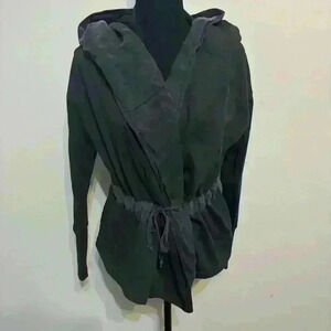 Young Fabulous & Broke Drawstring Oversized Shawl/Hood Collar Soft Jacket XS